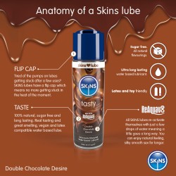 Skins Double Chocolate Desire Waterbased Lubricant 130ml Skins Double Chocolate Desire Waterbased Lubricant 130ml