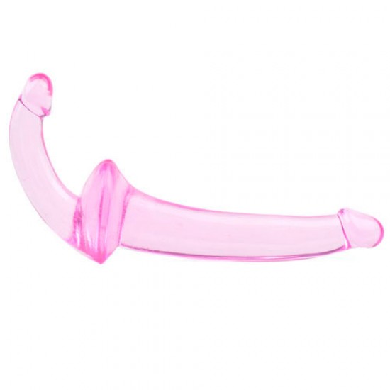 Double Fun Pink Strapless Strap On Dildo Double Fun Pink Strapless Strap On Dildo