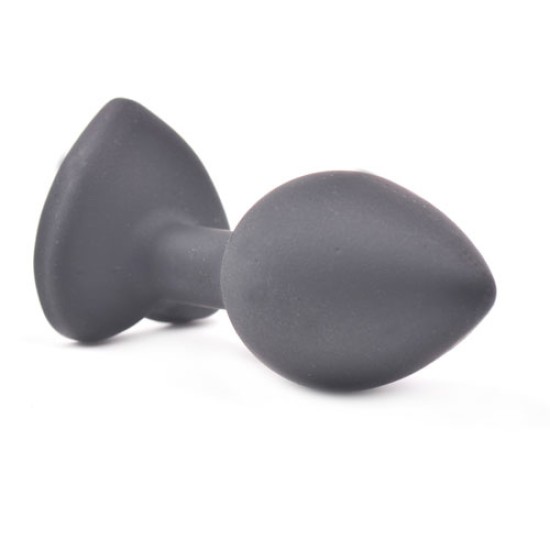 Small Heart Shaped Diamond Base Black Butt Plug Small Heart Shaped Diamond Base Black Butt Plug