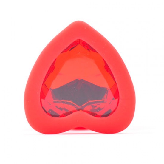 Small Heart Shaped Diamond Base Red Butt Plug Small Heart Shaped Diamond Base Red Butt Plug