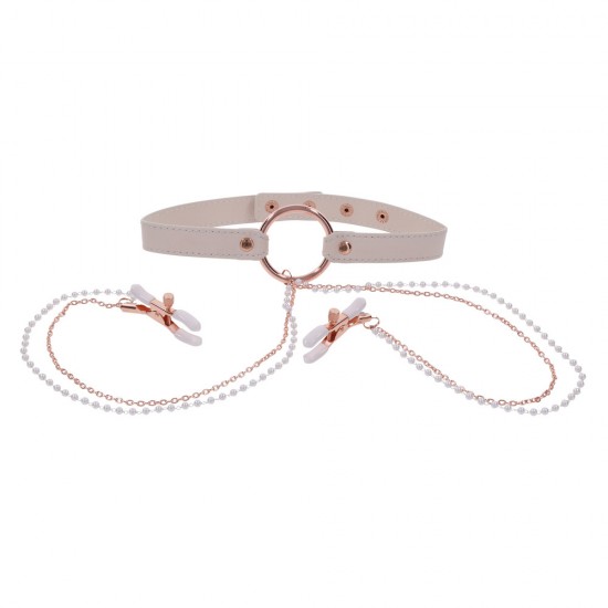 Sex and Mischief Collar with Nipple Clamps Sex and Mischief Collar with Nipple Clamps
