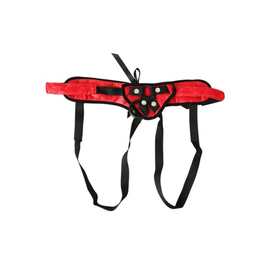 SportSheets Red Lace With Satin Corsette Strap On SportSheets Red Lace With Satin Corsette Strap On