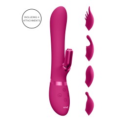 Vive Chou Double Action Interchangeable Rabbit Vibrator Pink Vive Chou Double Action Interchangeable Rabbit Vibrator Pink