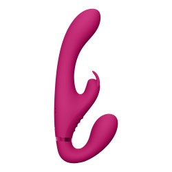 Vive Suki Triple Action Strapless Strap On Vibrator Pink Vive Suki Triple Action Strapless Strap On Vibrator Pink