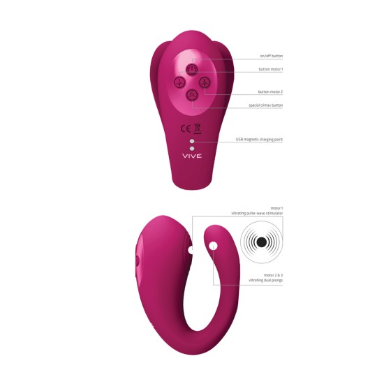 Vive Yoko Triple Action Vibe with Clit Pulse Waves Vive Yoko Triple Action Vibe with Clit Pulse Waves
