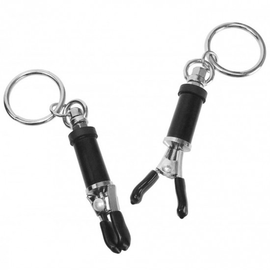 Master Series Bondage Ring Barrel Nipple Clamps Master Series Bondage Ring Barrel Nipple Clamps