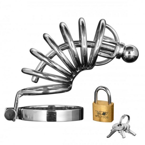 Master Series Asylum 6 Ring Locking Chastity Cage Master Series Asylum 6 Ring Locking Chastity Cage