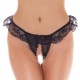 Frilly Black Lace Crotchless Tanga Frilly Black Lace Crotchless Tanga