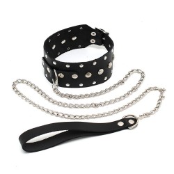 Leather Collar And Chain Leather Collar And Chain
