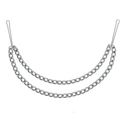 Silver Nipple Clamps With Double Chain Silver Nipple Clamps With Double Chain